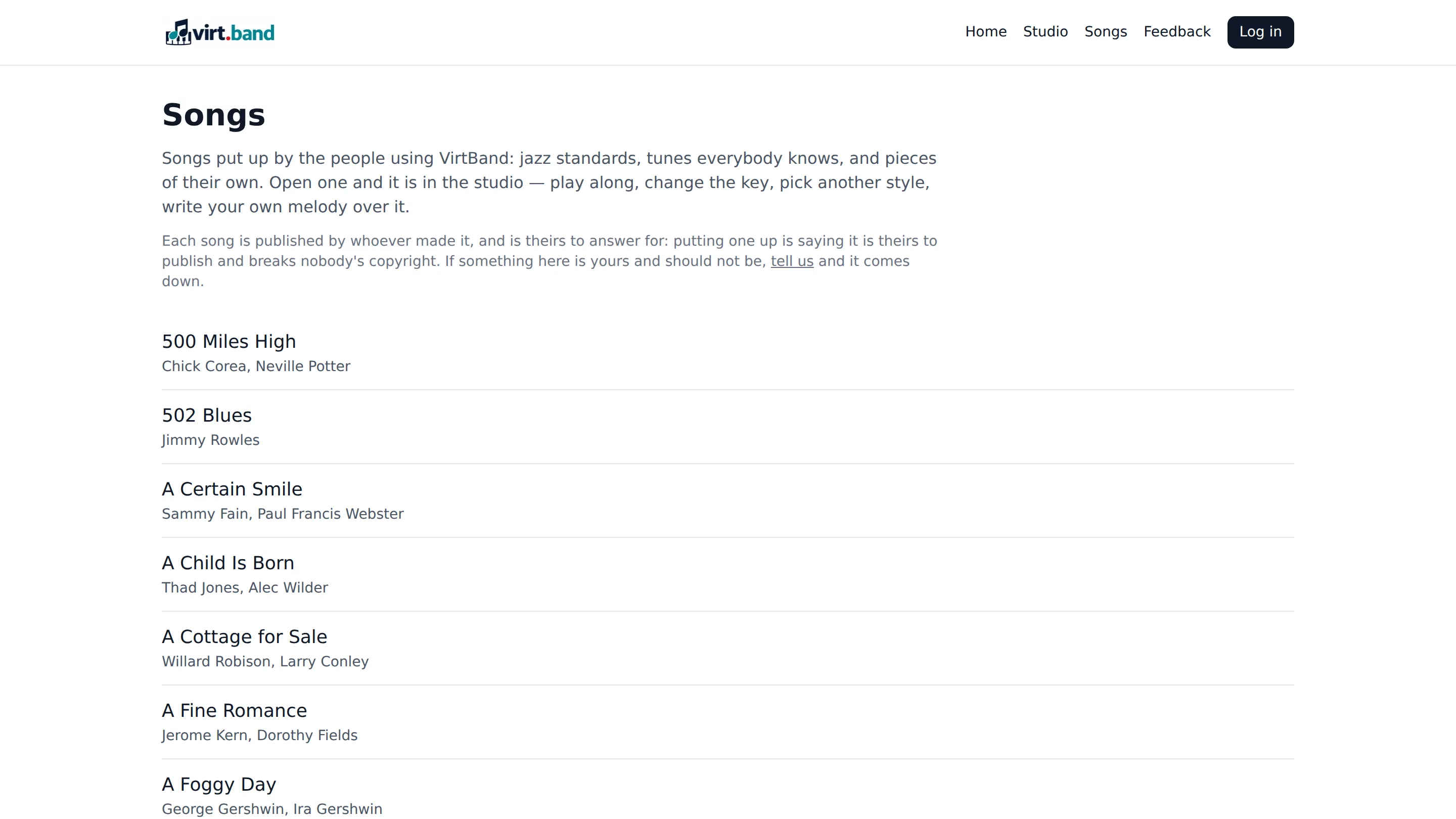 The songs people have published